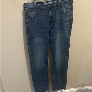 Wrangler Retro Mens Slim Straight Fit Leg Jeans 36x34 Blue Denim